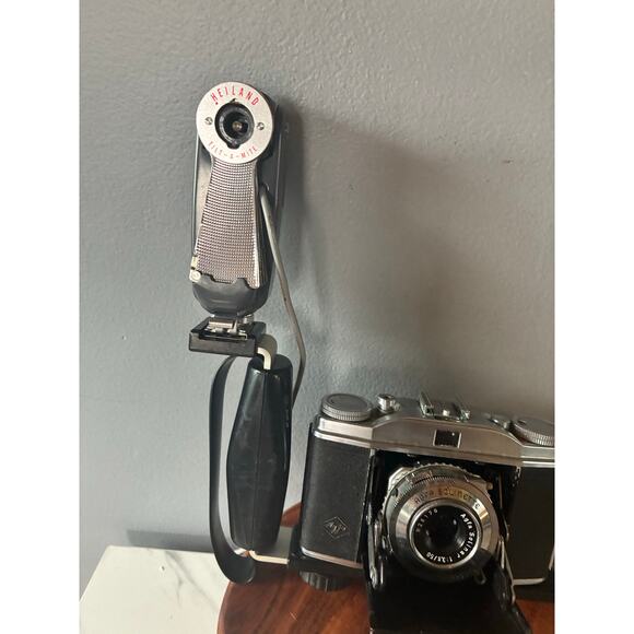 Agfa Solinette Camera Heiland Tilt-A-Mite Flash + Sylvania M3 Bulbs Boxed - Picture 10 of 16